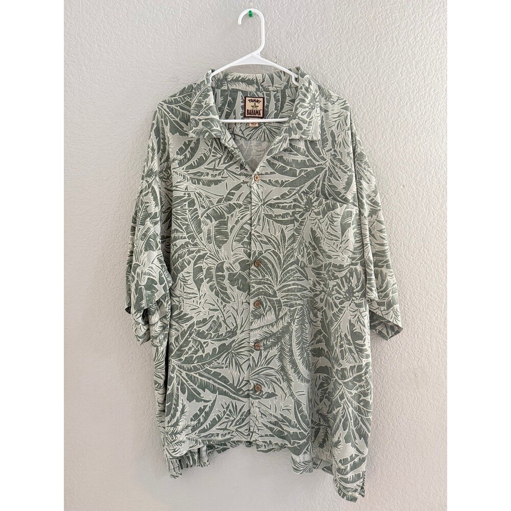 Tommy Bahama Mens Size XXL Green Tropical Short Sleeve Button down Shirt